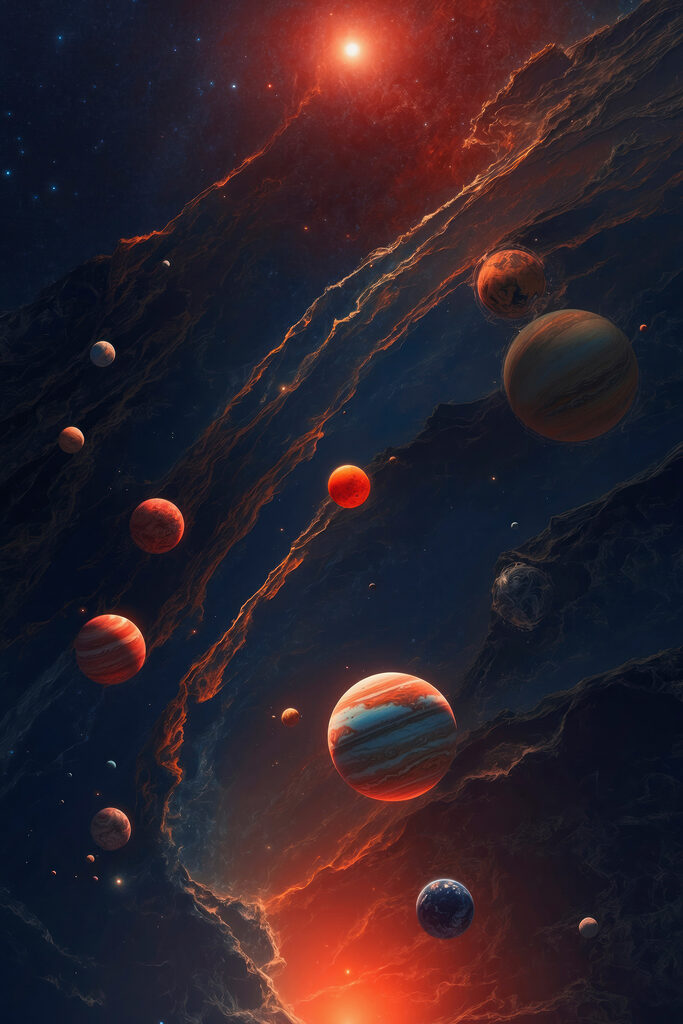 Planets in space