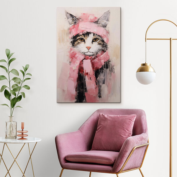 Pictura unei pisici care poartă o eșarfă s40801pig307m 600x600 - Pictura unei pisici care poartă o eșarfă