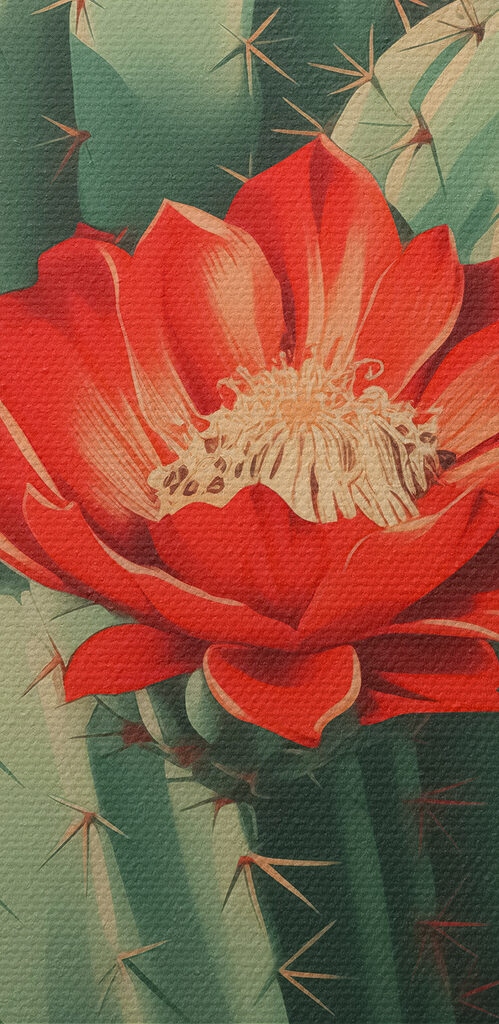 Cactus with red flowers