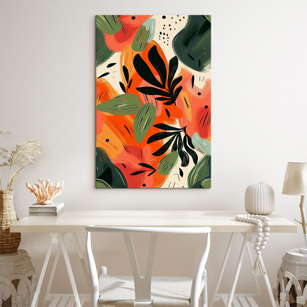 Colorful painting of leaves
