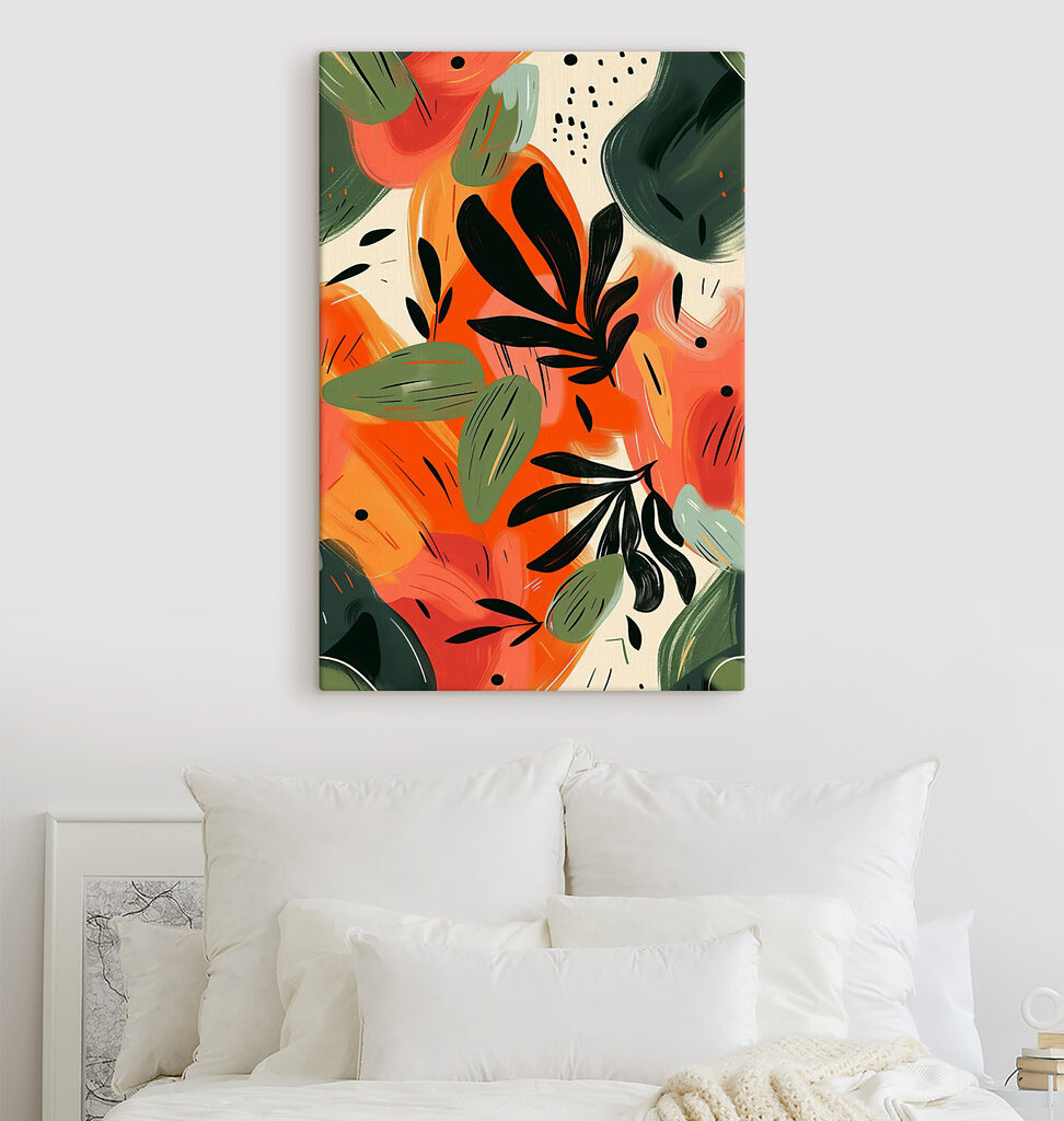 Colorful painting of leaves