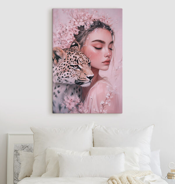 Femeie cu un ghepard Femeie cu un ghepard
