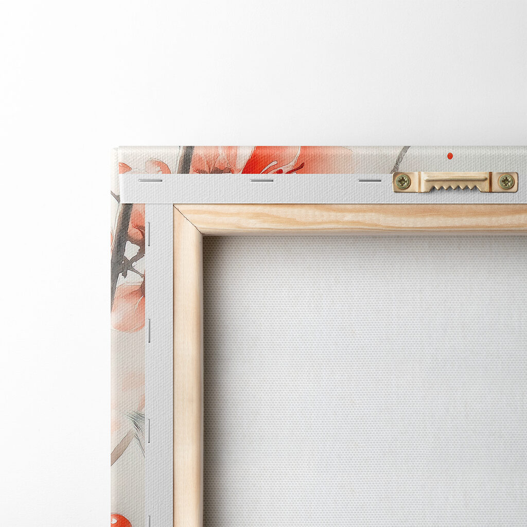 Cat sitting on a tree with flowers