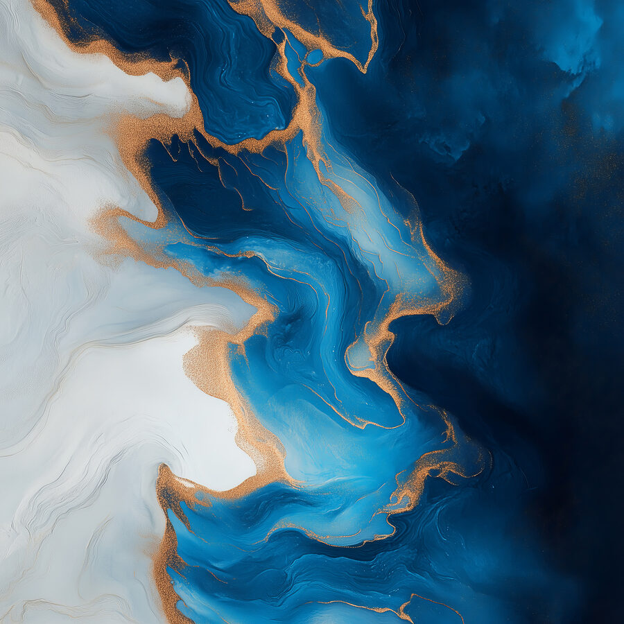 Curenți de azur într-un dans abstract