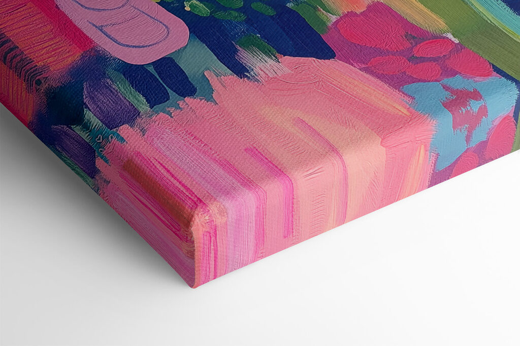 Colorful painting of flowers and plants