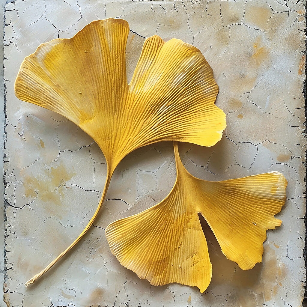 Yellow leaves on a white surface Yellow leaves on a white surface