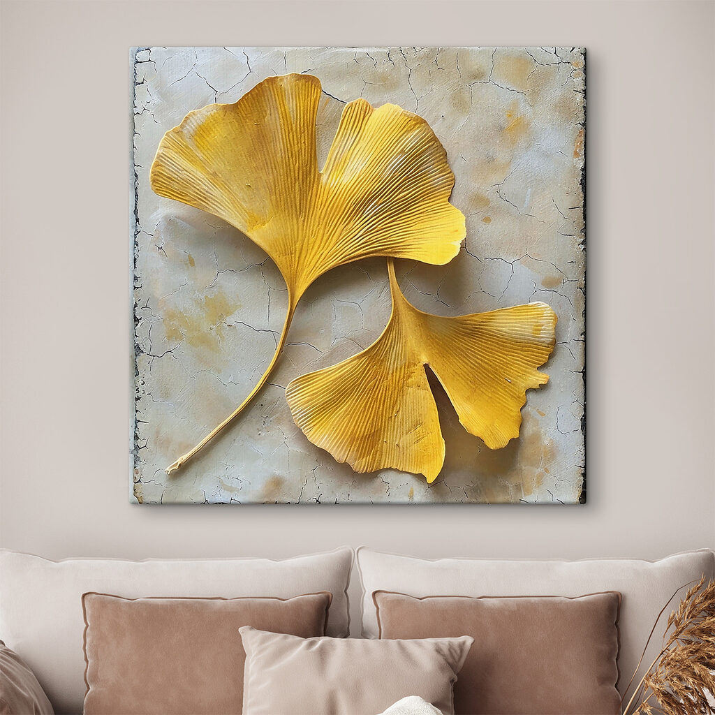 Yellow leaves on a white surface Yellow leaves on a white surface