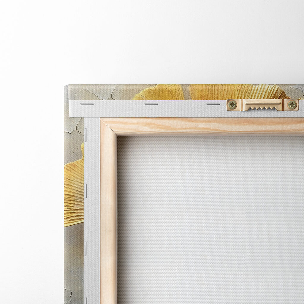 Yellow leaves on a concrete surface