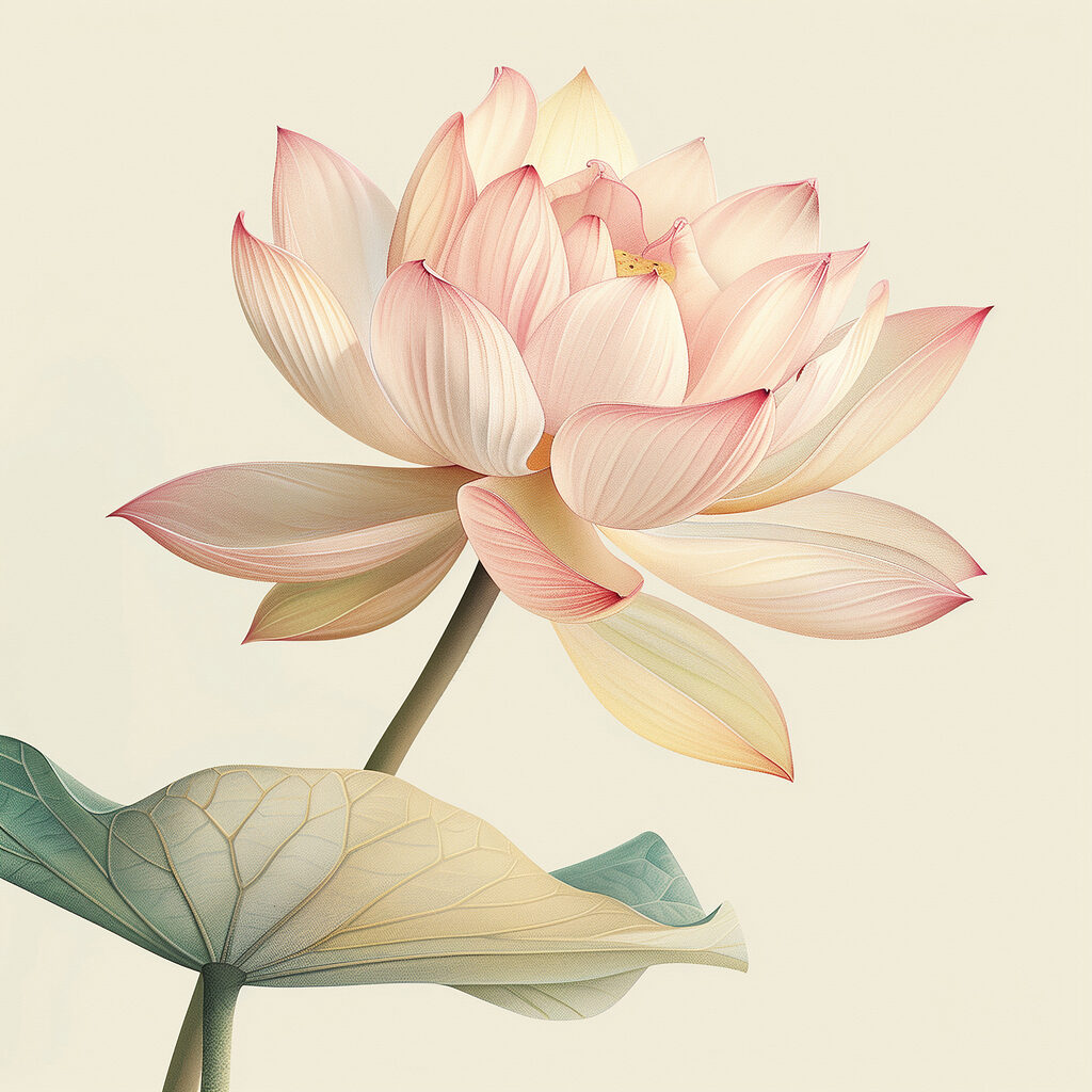 Gentle beauty of a blooming lotus