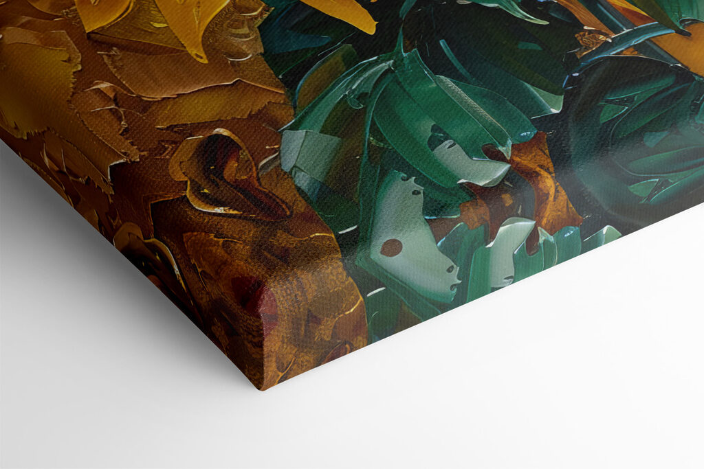 Close up of a painting of sunflowers