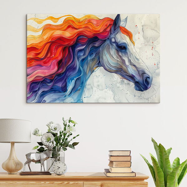 Pictura unui cal cu păr colorat Pictura unui cal cu păr colorat