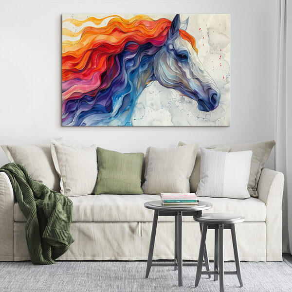 Pictura unui cal cu păr colorat Pictura unui cal cu păr colorat