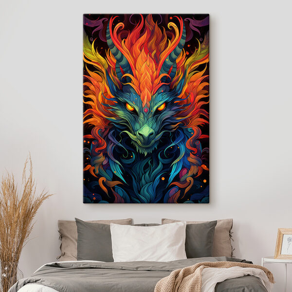 Dragon colorat cu coarne Dragon colorat cu coarne
