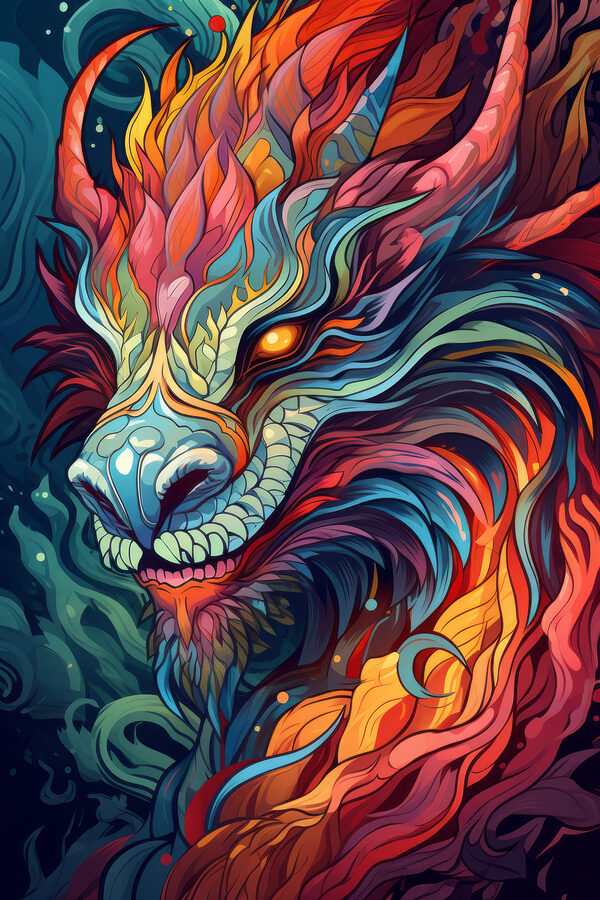 Arta colorată a unui dragon Arta colorată a unui dragon