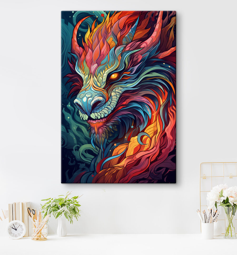 Arta colorată a unui dragon