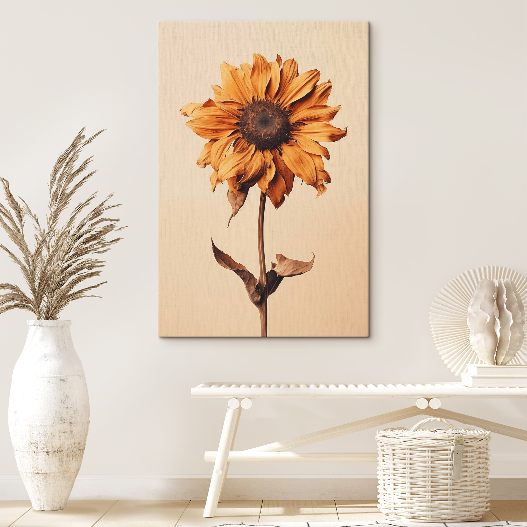 Sunflower with a brown center