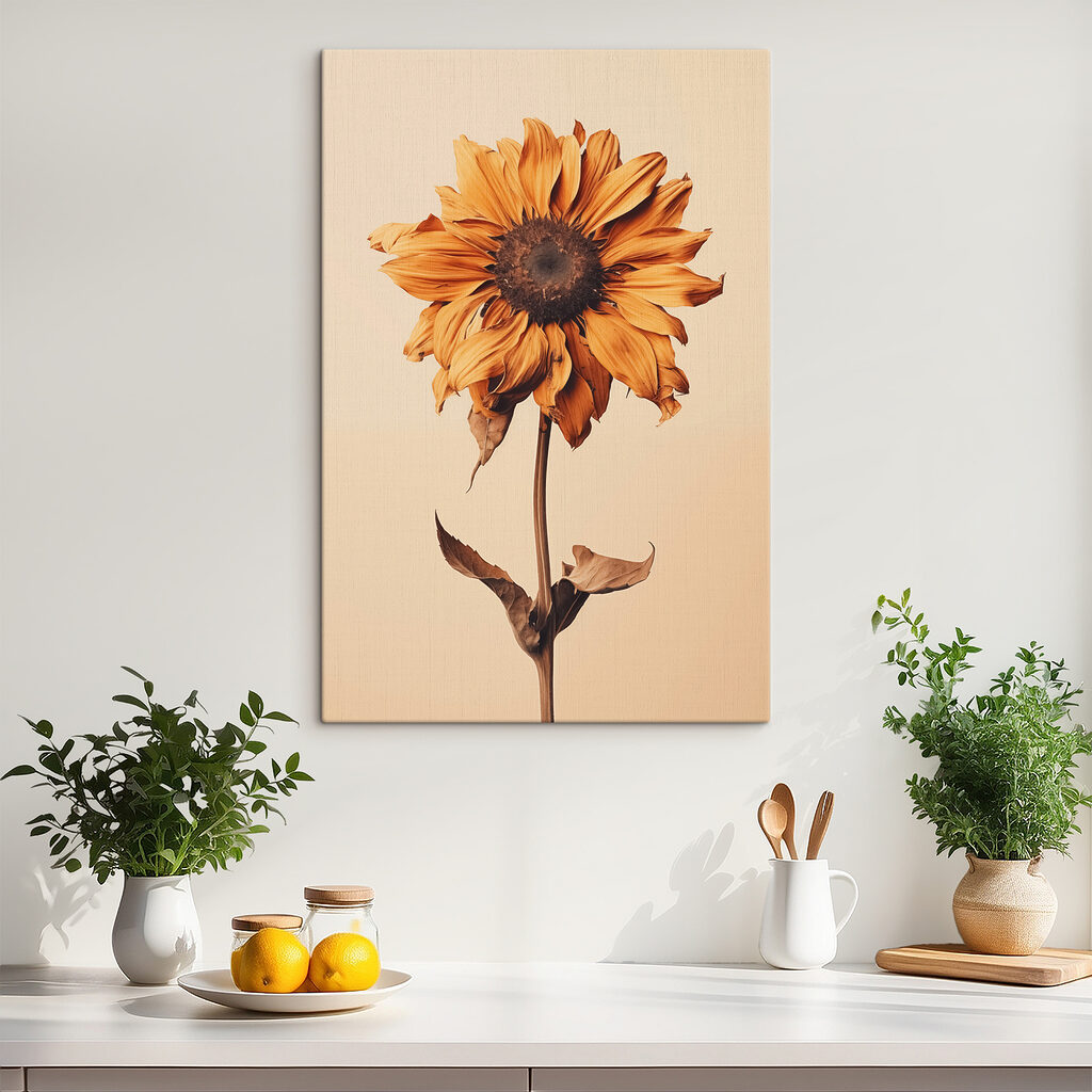 Sunflower with a brown center