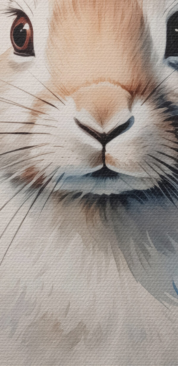 Pictura unui iepure înconjurat de flori Pictura unui iepure înconjurat de flori