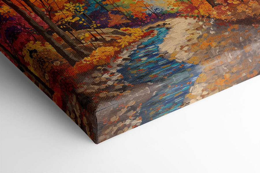 Pictura unui râu care curge printr-o pădure Pictura unui râu care curge printr-o pădure