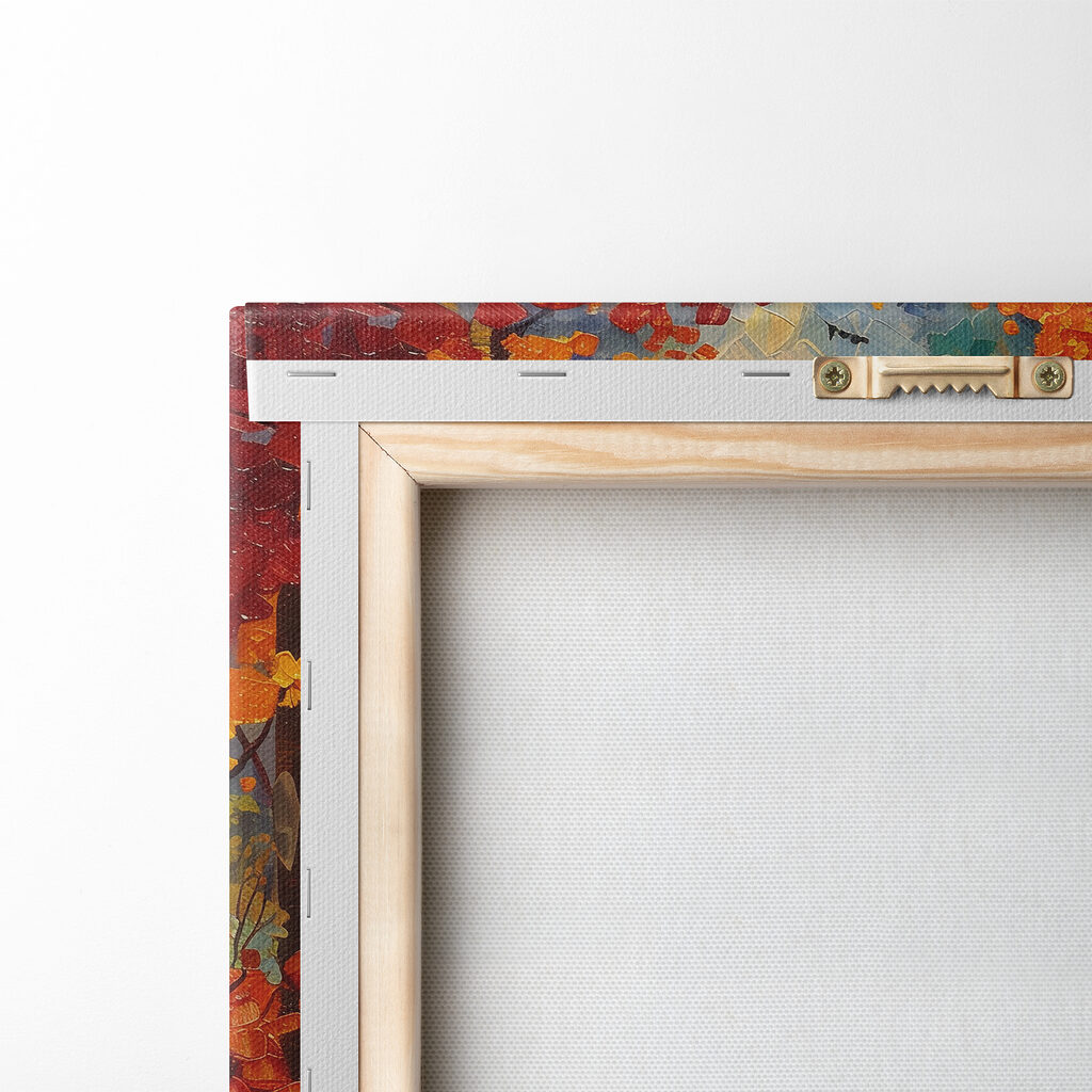 Painting of a river running through a forest