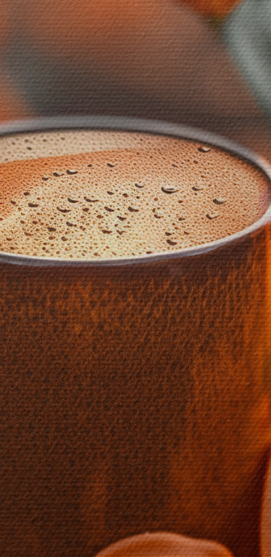 Ceașcă de cafea și flori portocalii