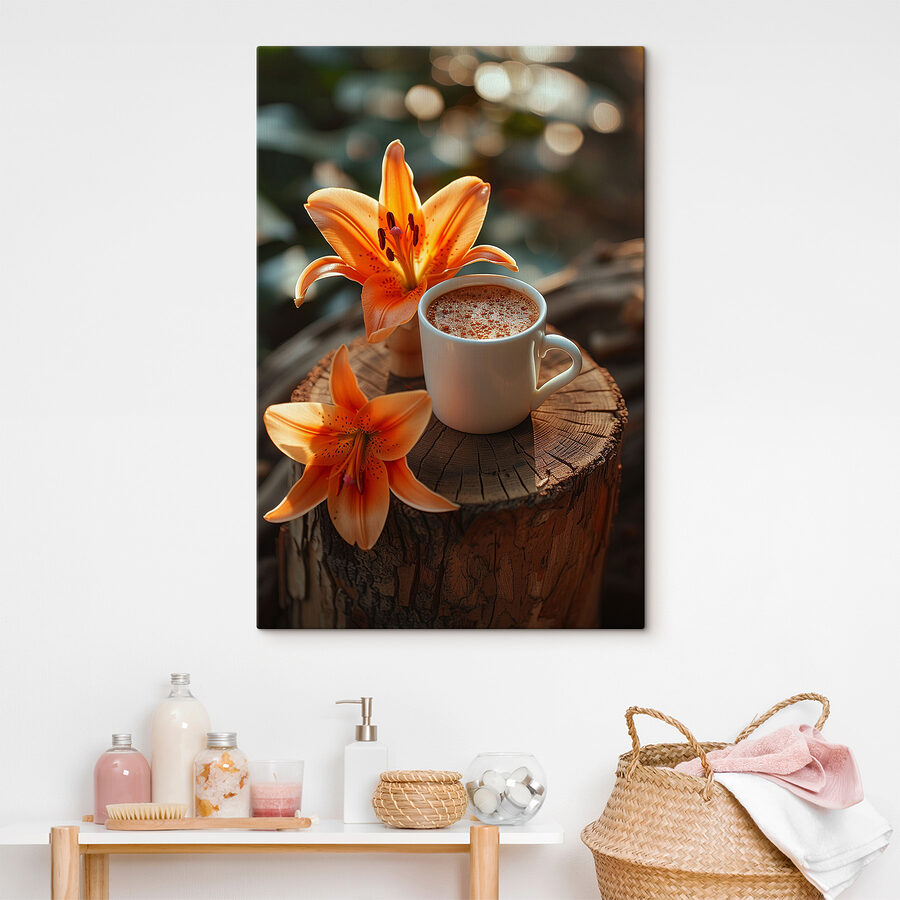 Ceașcă de cafea și flori de portocale Ceașcă de cafea și flori de portocale