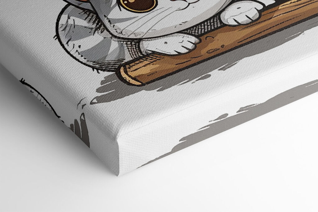 Group of cats on a wooden structure