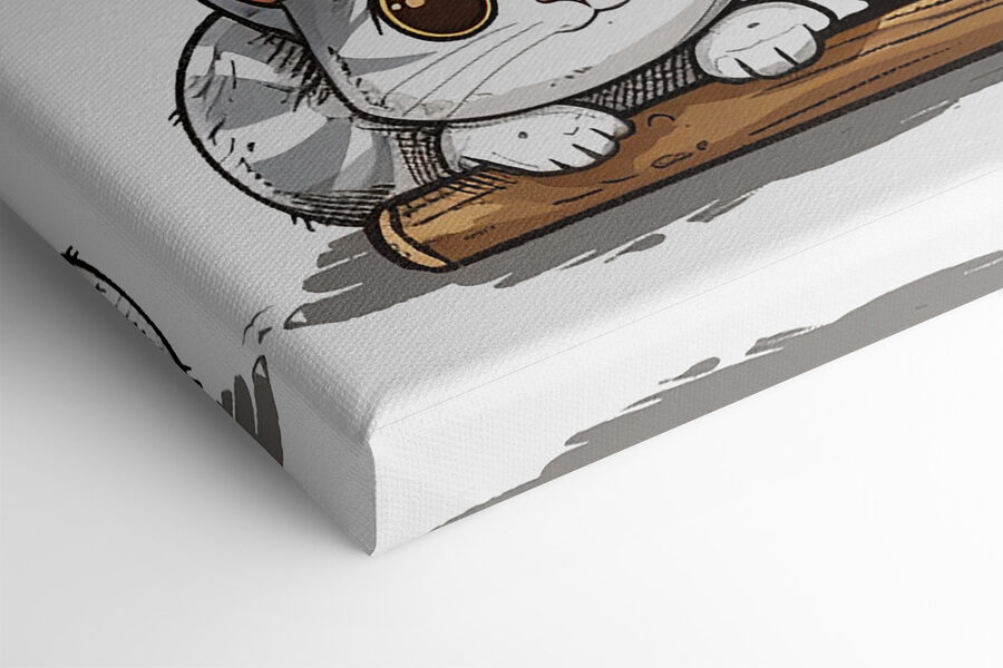 Group of cats on a wooden structure Group of cats on a wooden structure