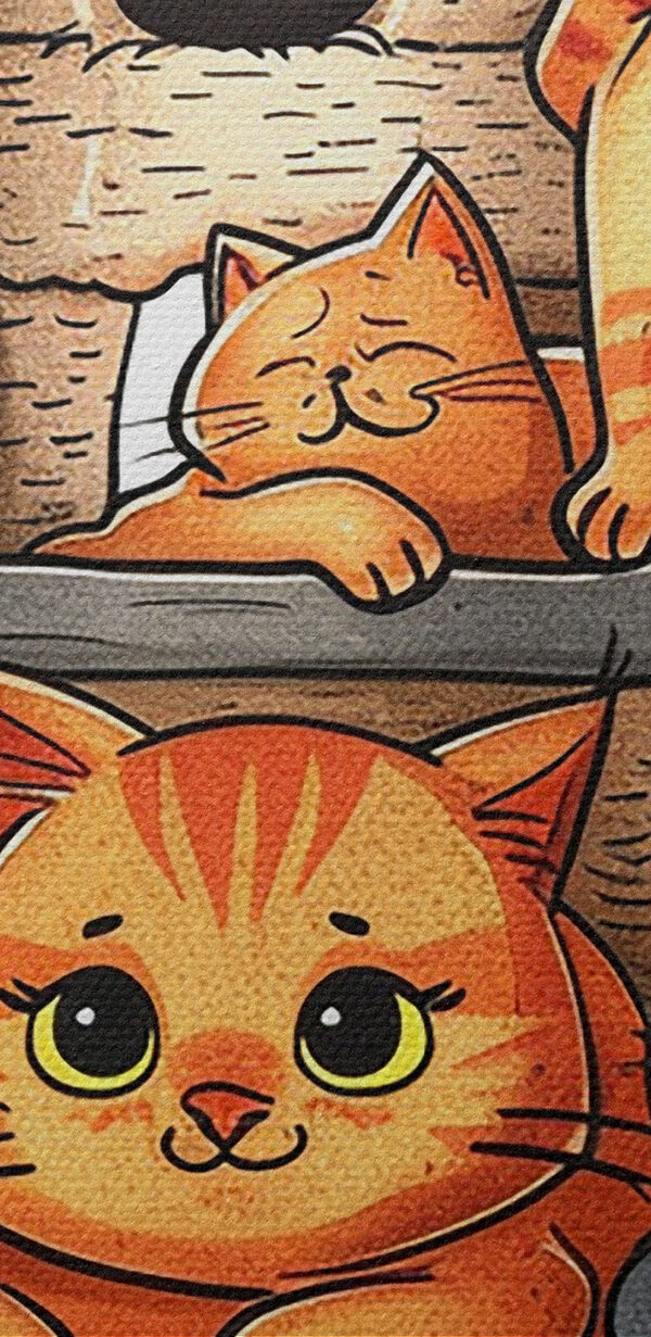 Group of cats on a tower