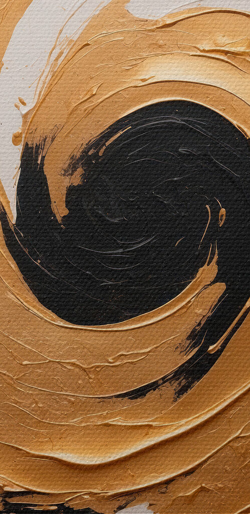 Swirling abyss in black and cream