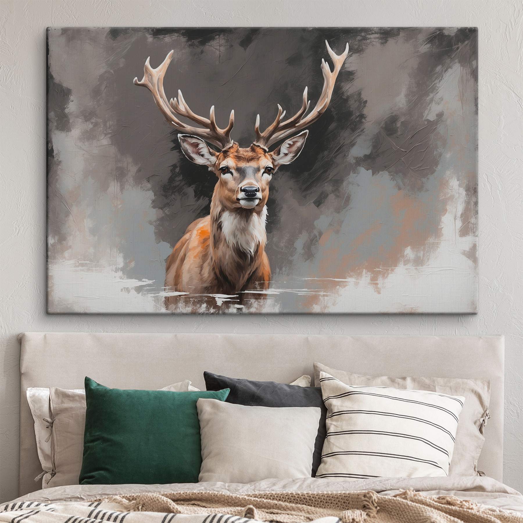 Deer with antlers looking at the camera Deer with antlers looking at the camera