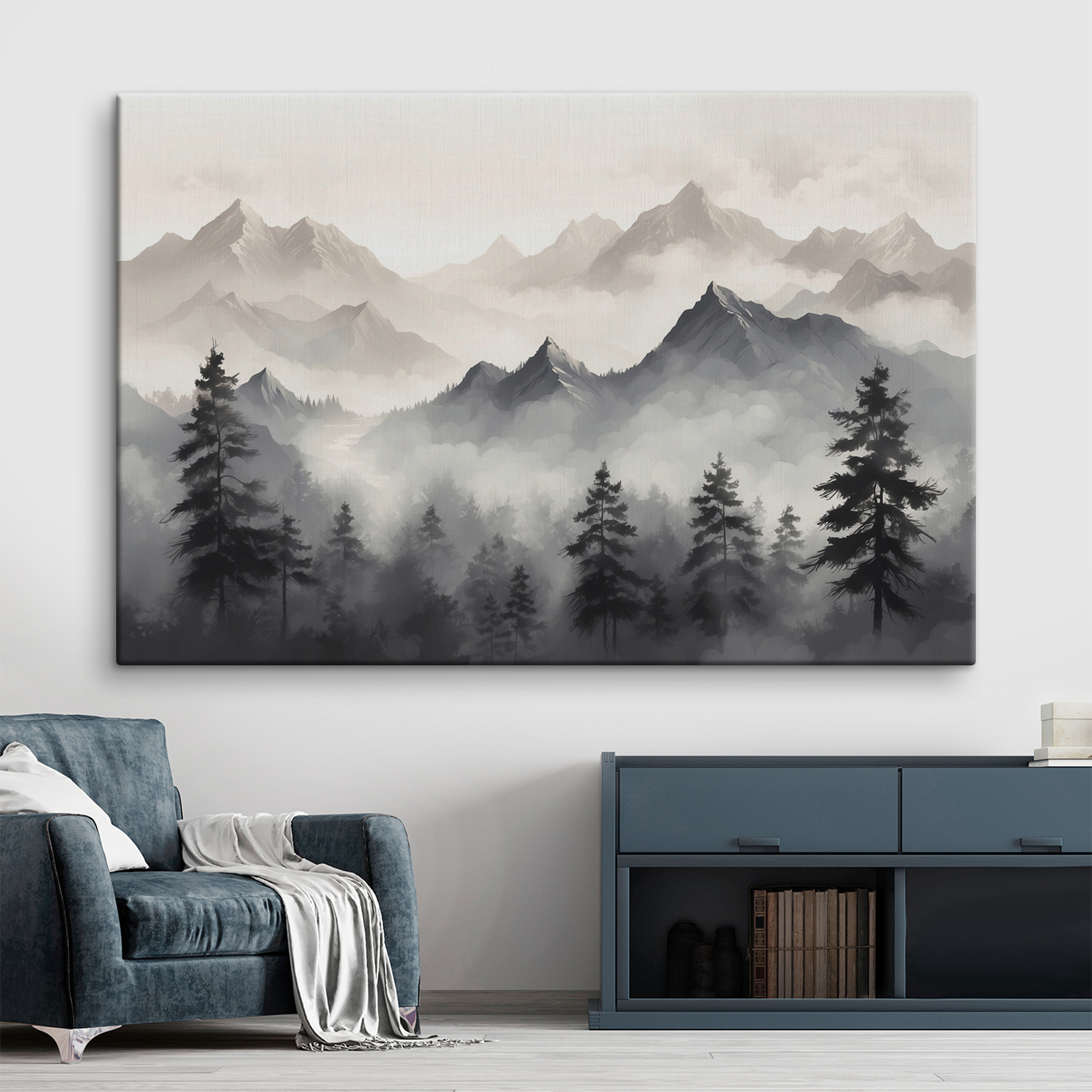 Landscape of mountains and trees