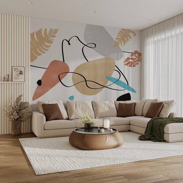 Colorful art with leaves