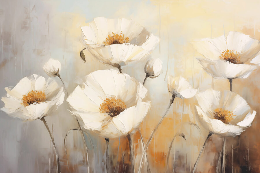 Pictura de flori albe