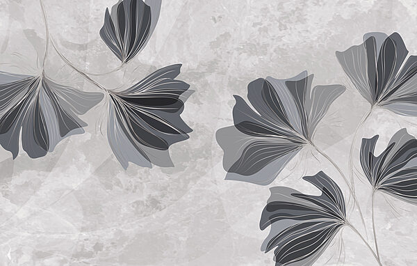 Design floral gri și alb Design floral gri și alb