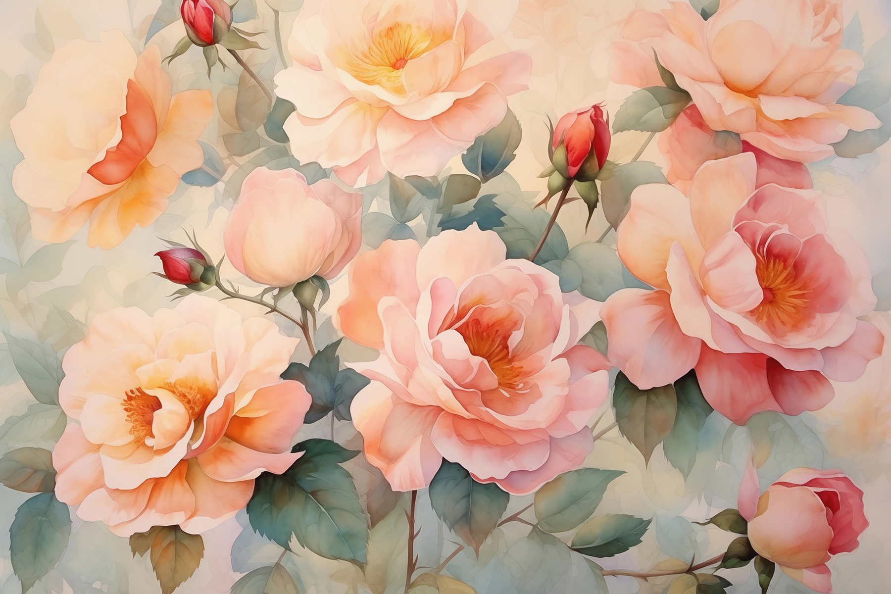 Painting of flowers on a wall Painting of flowers on a wall