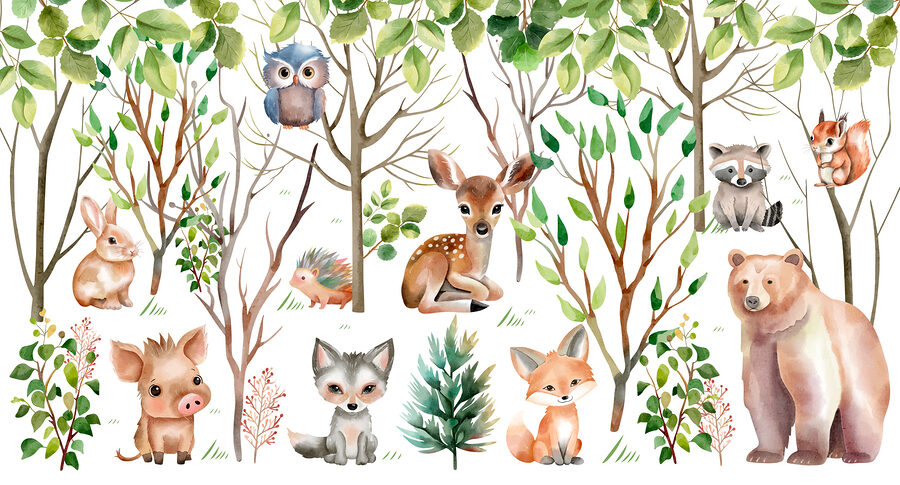 Grup de animale în pădure
