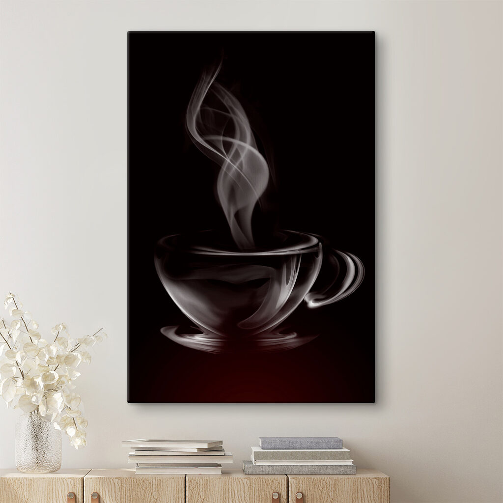 Glass cup with smoke