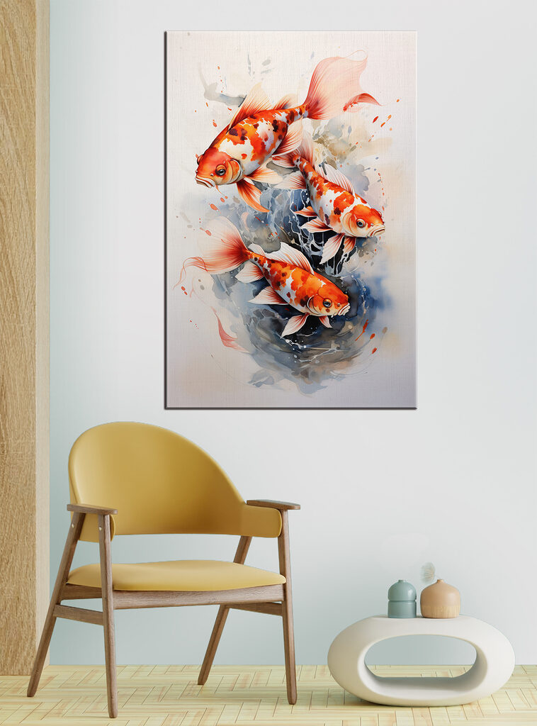 Group of orange and white fish