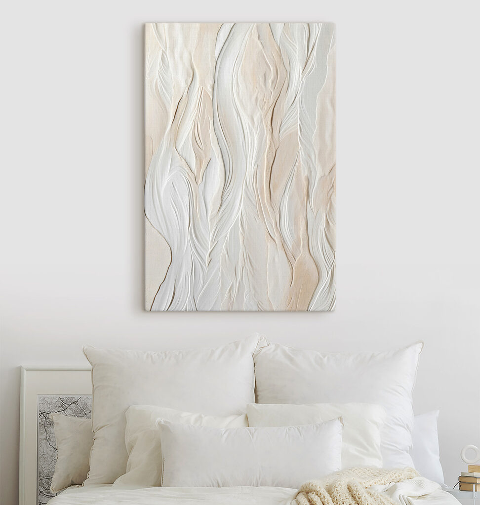 White wall with wavy lines