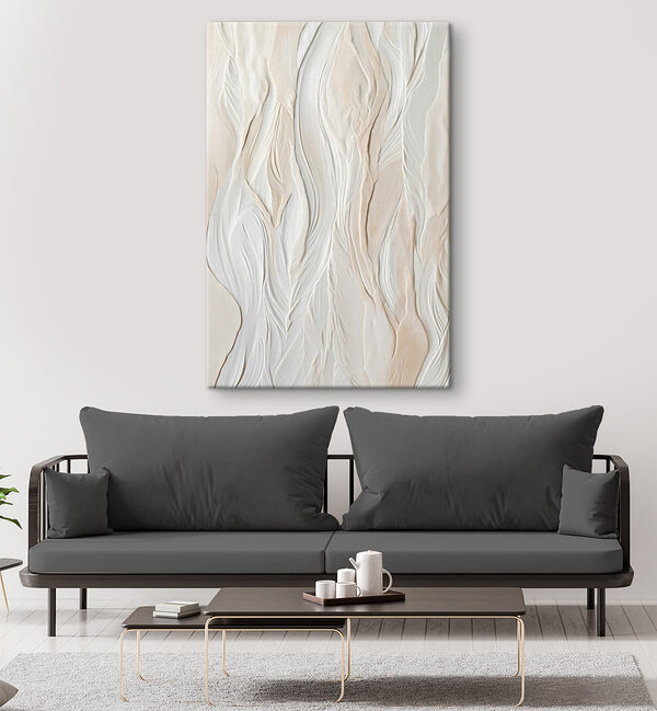 White wall with wavy lines