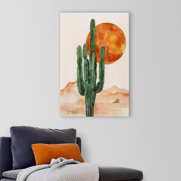 Pictura unui cactus și a unui soare Pictura unui cactus și a unui soare