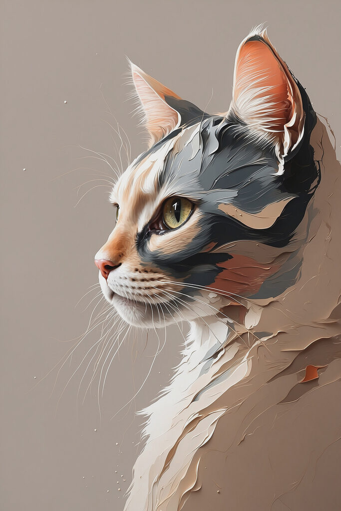 Cat with a cracked face Cat with a cracked face