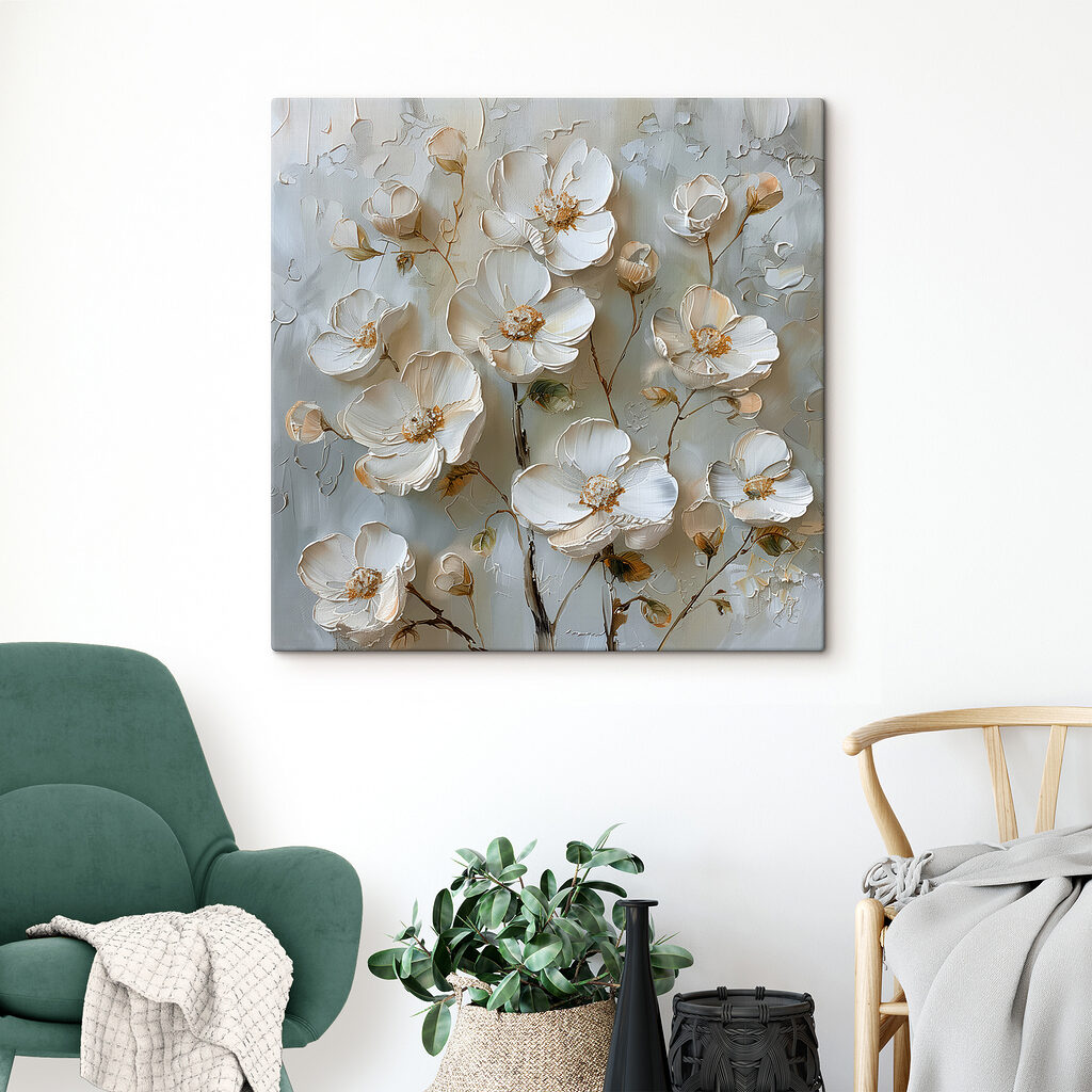 Painting of white flowers