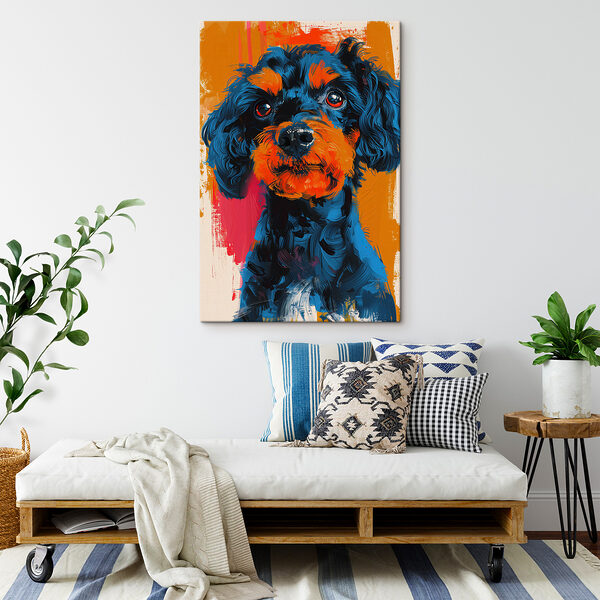Vibrant portrait of a curious dog