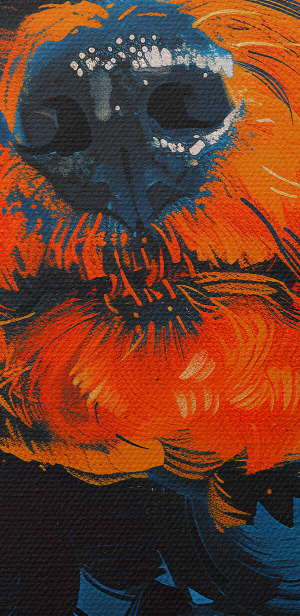Vibrant portrait of a curious dog