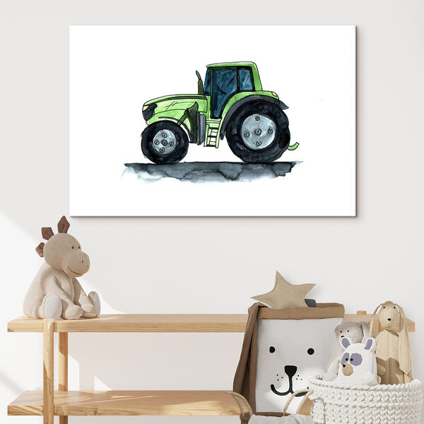Tractor verde cu roți mari Tractor verde cu roți mari