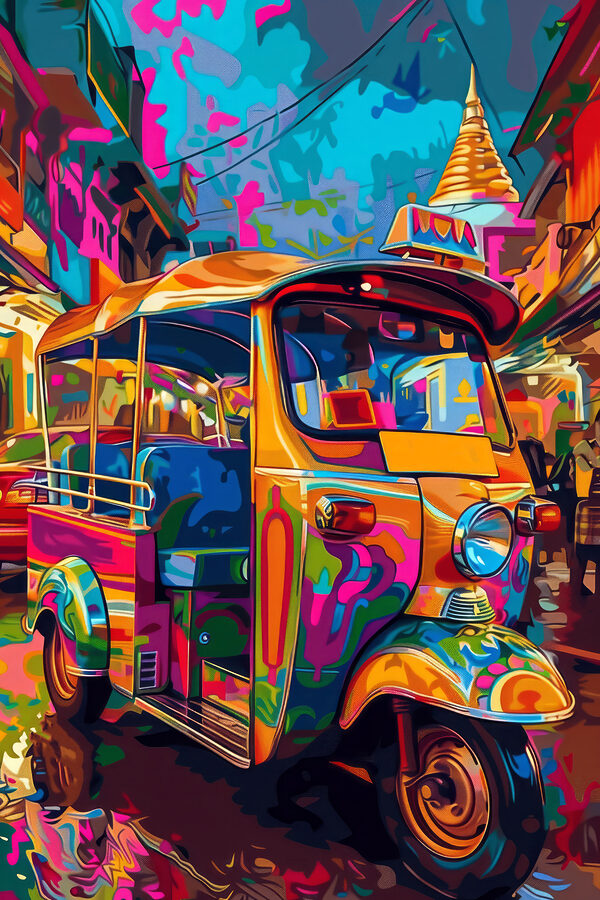 Tuk colorat pe o stradă Tuk colorat pe o stradă