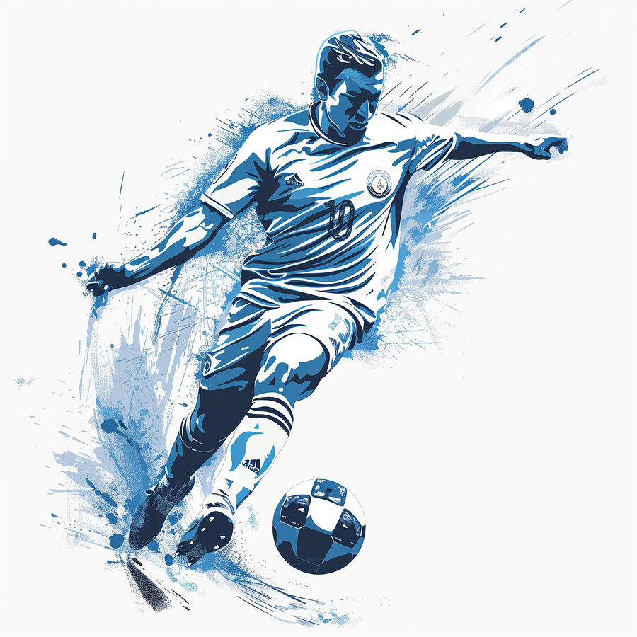 Bărbat lovind o minge de fotbal Bărbat lovind o minge de fotbal