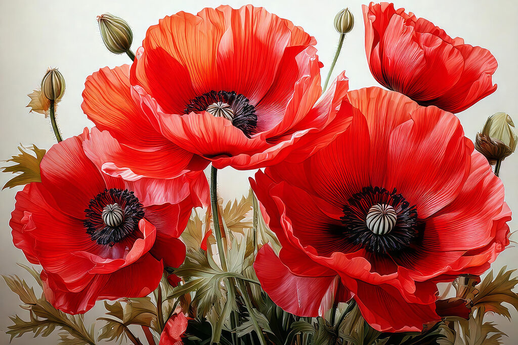 Group of red flowers Group of red flowers